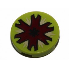 Part 4150pb124 Lime Tile, Round 2 x 2 with Open Insect Mouth Pattern 